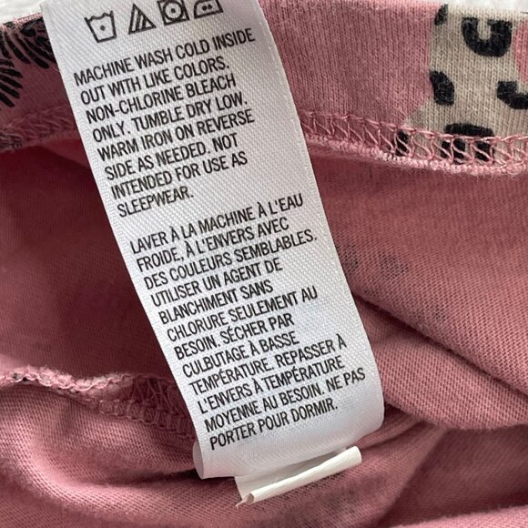 Tea Collection Leopard Print Dress Girl's 6 Pink‎ Knit Cotton Long Sleeves FLAW - Picture 8 of 8